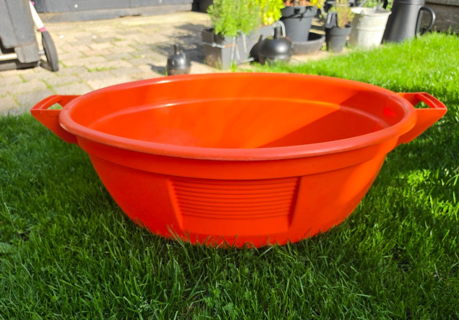 XXL Vintage oranje plastic teil wasteil wastobbe - Metaflex, Ophalen