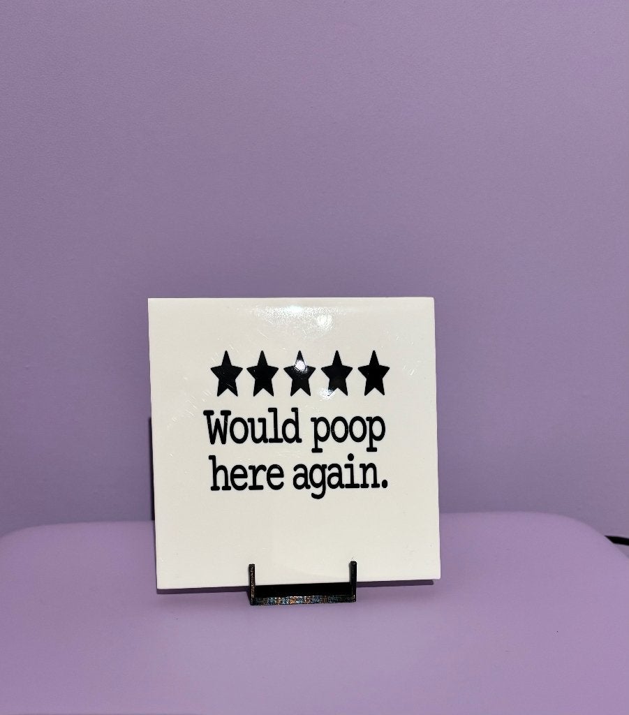 ️️️️️ Would poop here again., Handgemaakt, Sticker and Style, Sticker and Style, Nieuw