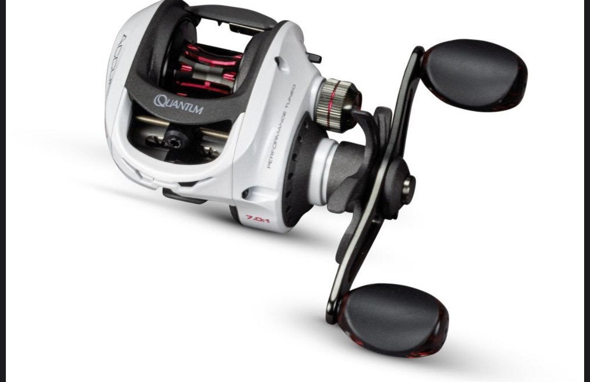 GEZOCHT: Quantum Accurist S3 PT baitcaster reel LH AT101HPT, Watersport en Boten, Ophalen of Verzenden, Zo goed als nieuw, Molen