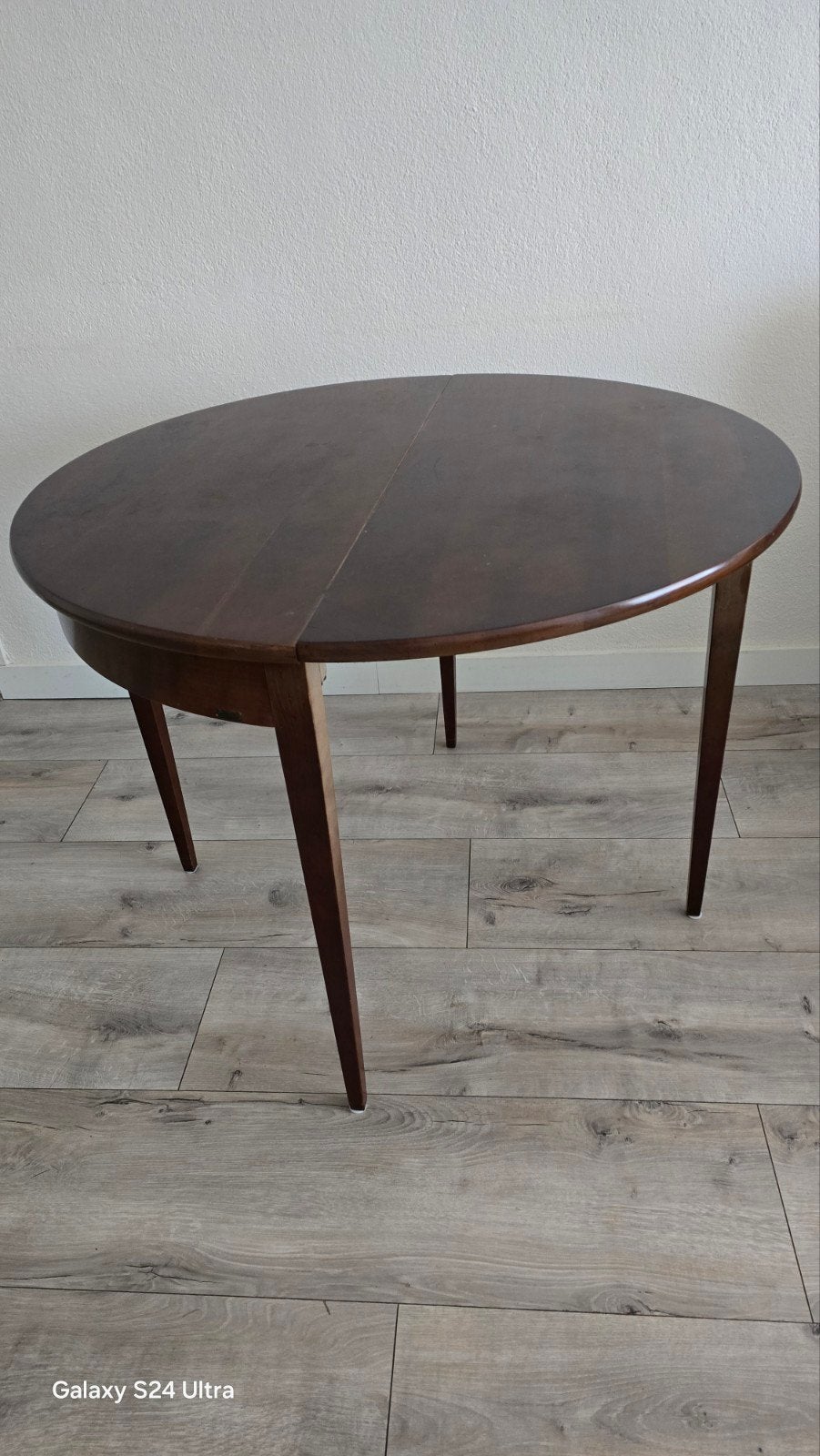 Originele vintage Grange demi-lune tafel jaren 70, Huis en Inrichting, Ophalen, Gebruikt, 50 tot 100 cm, Rond