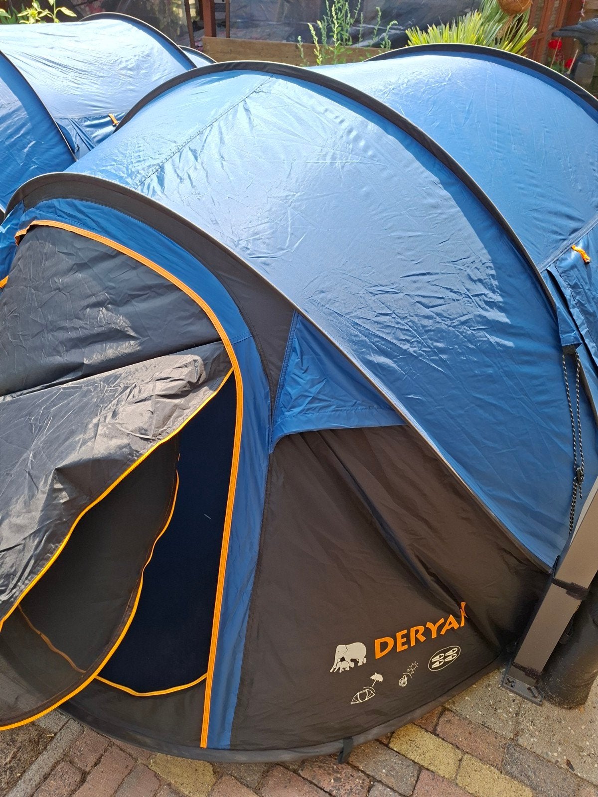 1x Deryan  Luxe Pop-Up Tent - Blauw, Caravans en Kamperen, Tenten, Ophalen, Zo goed als nieuw, Tot en met 4