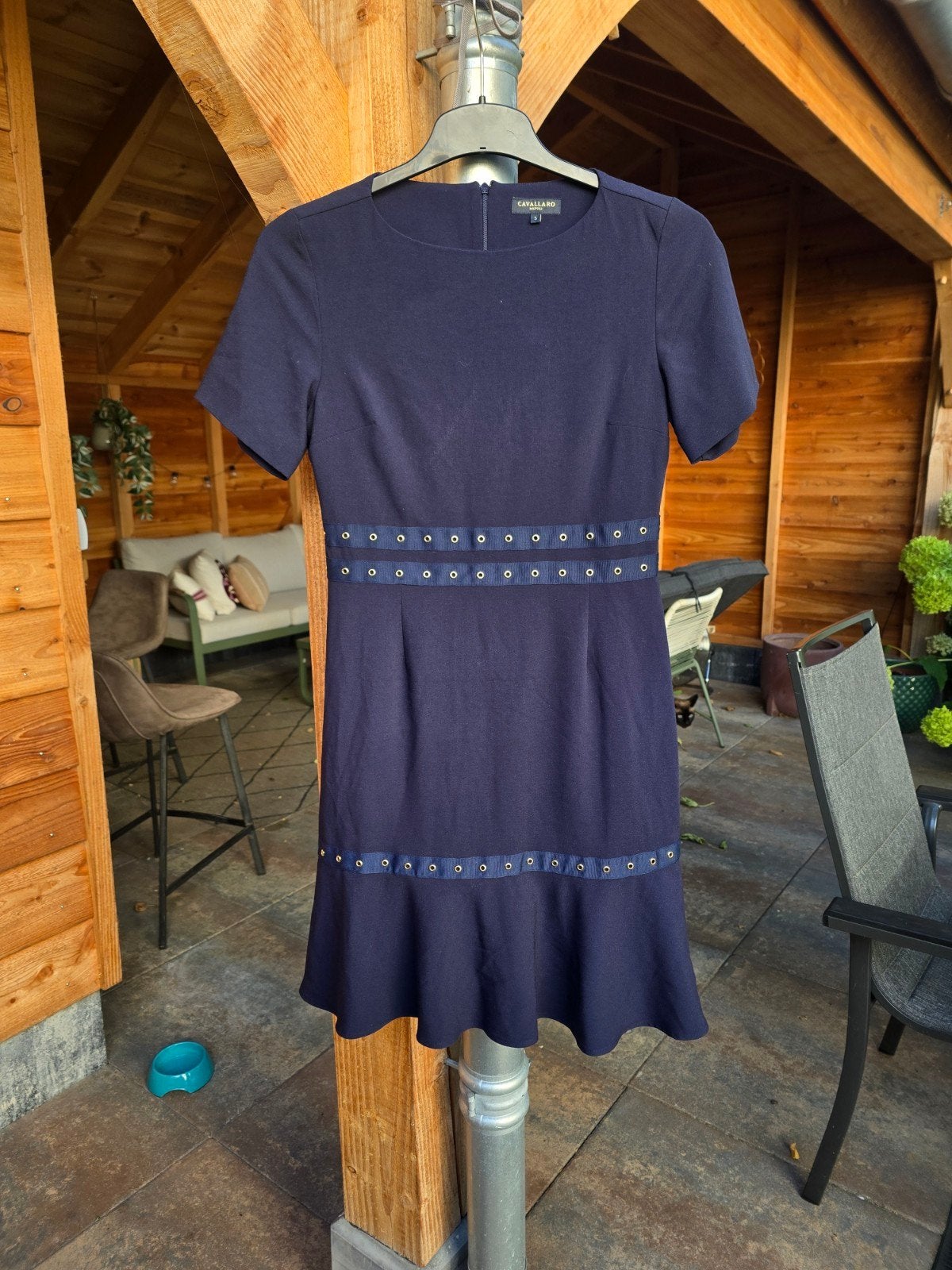 Cavallaro di Napoli elegante donkerblauwe jurk maat S 36, Blauw, Ophalen of Verzenden, Zo goed als nieuw, Maat 36 (S)