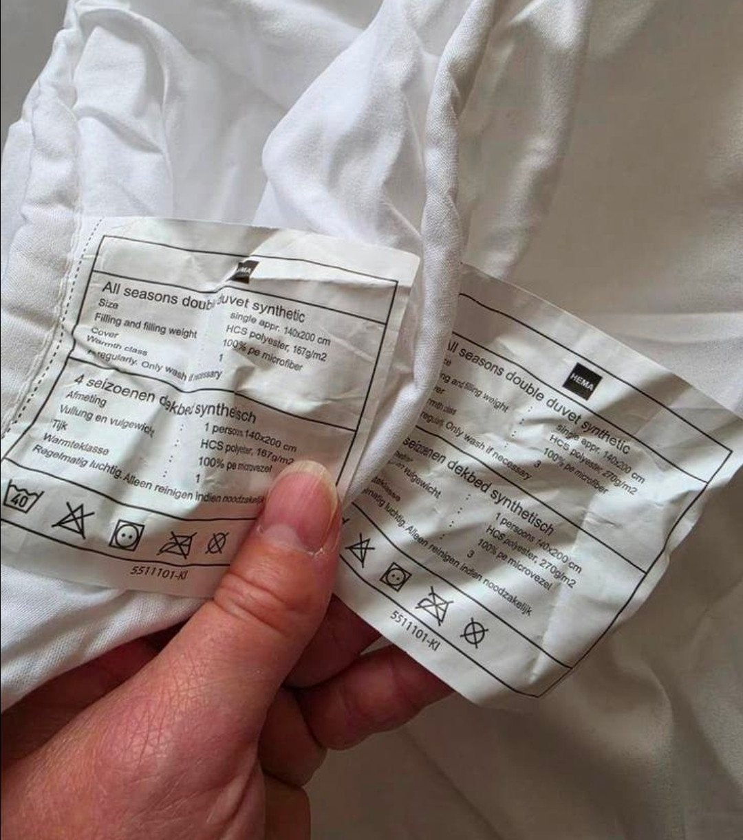 2x 1 pers 4 seizoenendekbed, Kleding | Heren, Ophalen, Nieuw, Overige maten