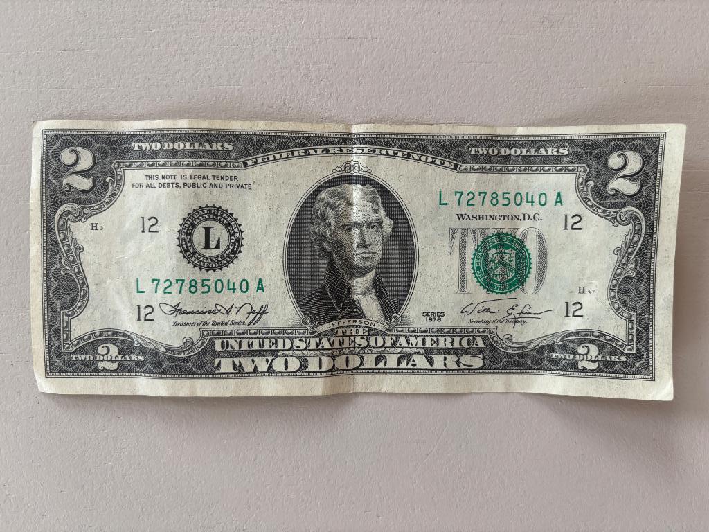 2 dollar $ biljet, Postzegels en Munten, Bankbiljetten | Amerika, Ophalen of Verzenden, Noord-Amerika, Los biljet