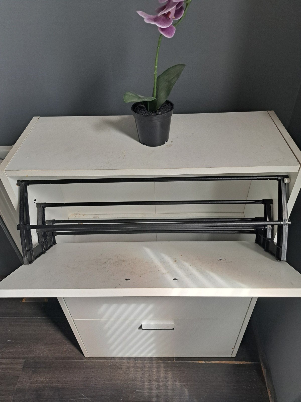 Witte schoenenkast met 3 lades, Ophalen, Gebruikt, Modern