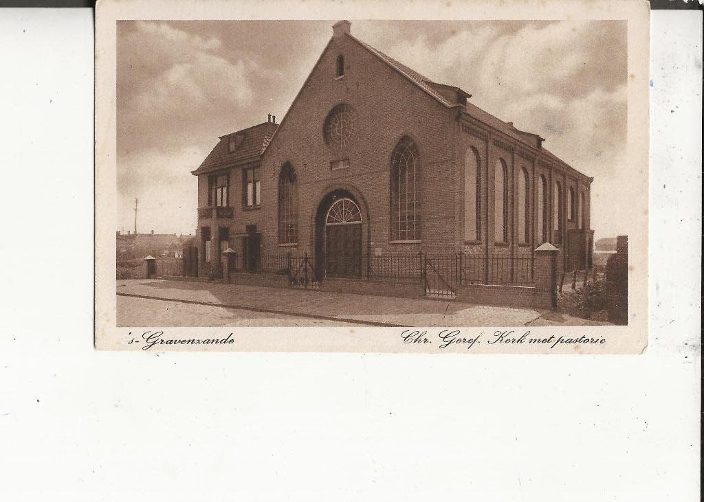 s Gravenzande Chr.Gereformeerde Kerk met Pastorie, Ophalen of Verzenden, 1920 tot 1940, Ongelopen, Zuid-Holland