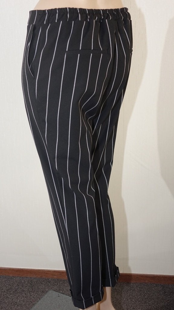nieuwe ELVIRA streep broek zwart, Verzenden, Zwart, Nieuw, Maat 36 (S)