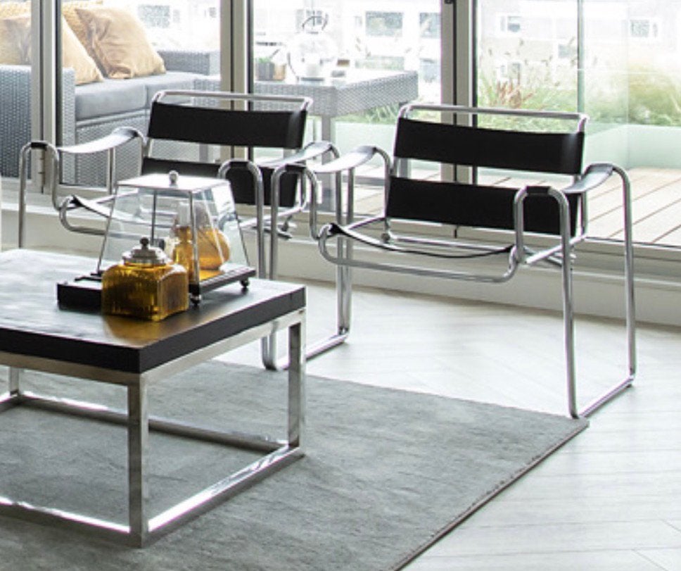 Wassily stoelen (replica) - set van 2 - Marcel Breuer design, Huis en Inrichting, Stoelen, Ophalen, Zo goed als nieuw
