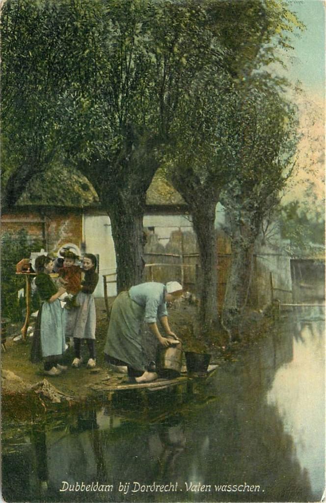 701-364-047 Dordrecht Dubbeldam Vaten Wasschen, Verzenden, Voor 1920, Zuid-Holland