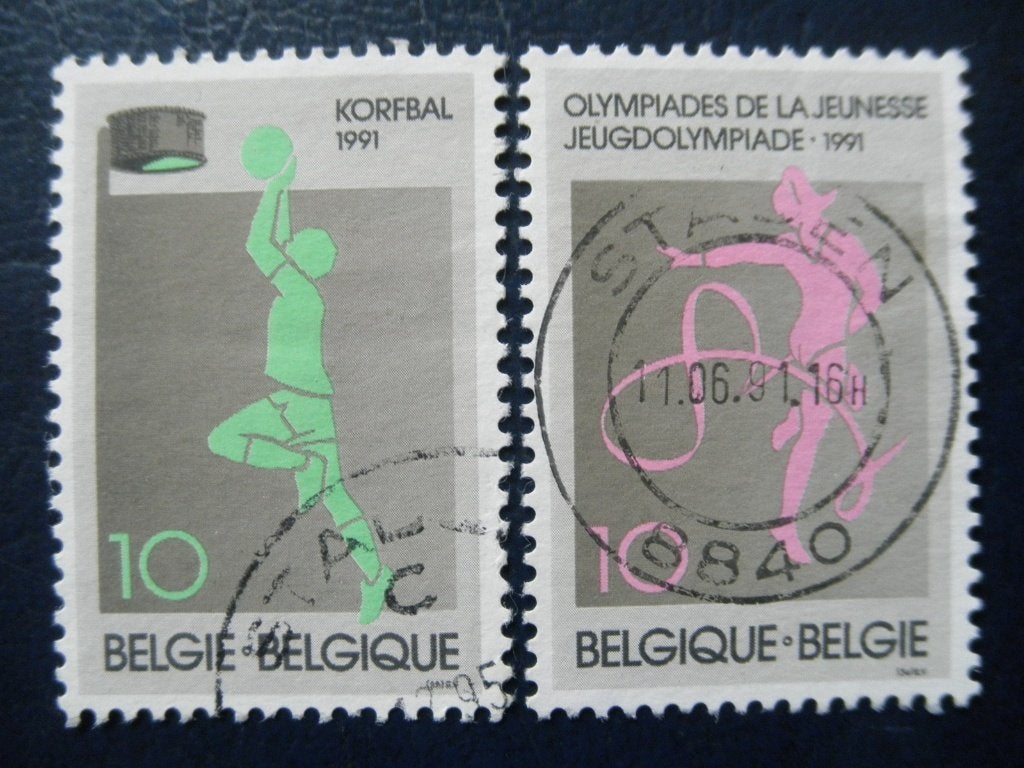 Postzegels België 1991 Olympische spelen, korfbal - cw 0,60., Ophalen of Verzenden, Gestempeld