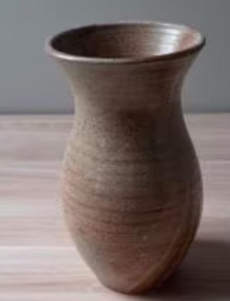 Gave hoge taupe vaas, Ophalen, Zo goed als nieuw, Bruin, Steen/keramiek