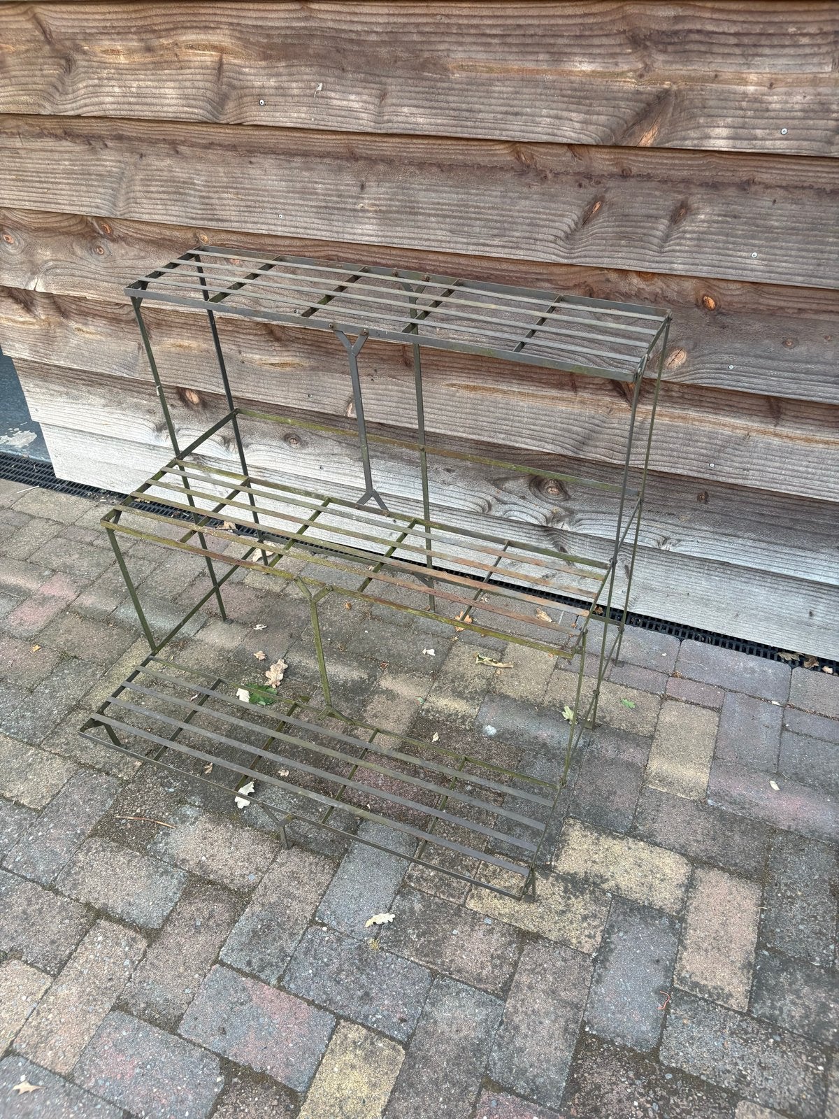 Vintage metalen plantenrek met 3 etages, Ophalen of Verzenden