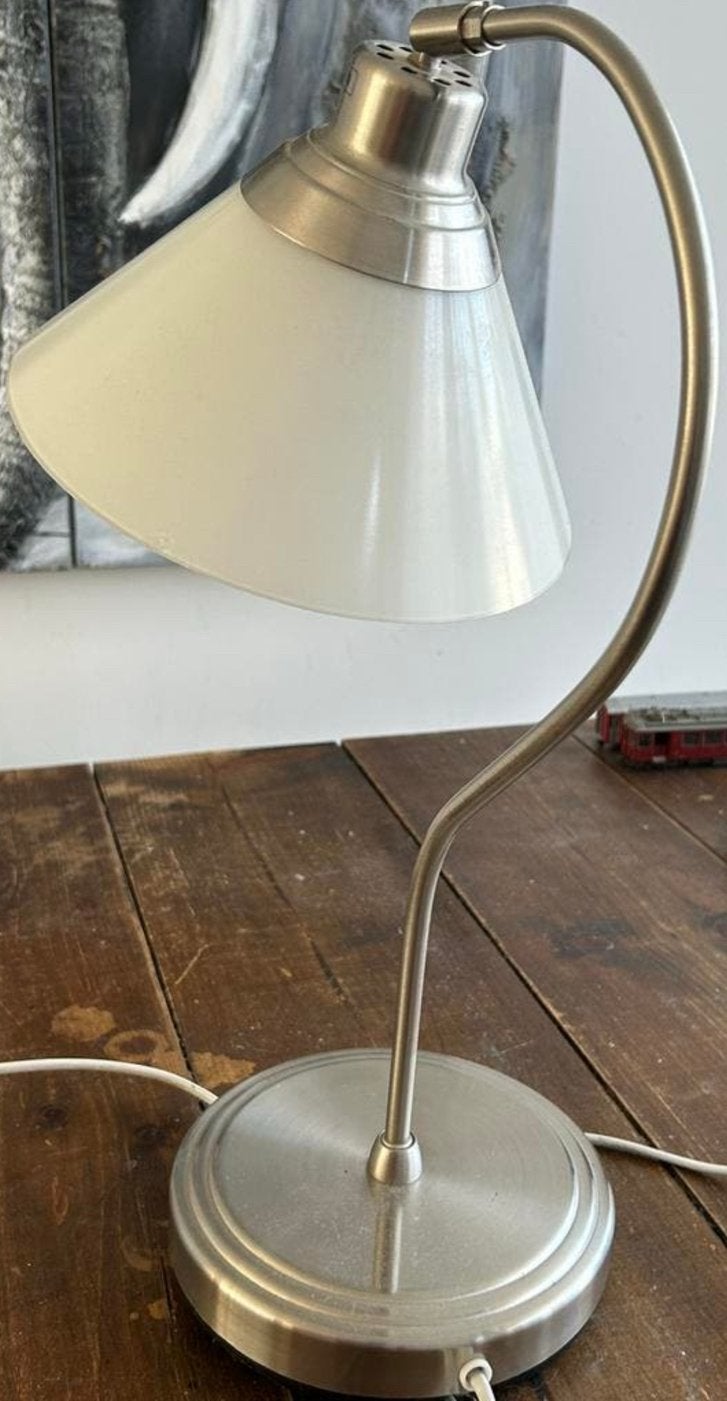 Vintage IKEA Kroby tafellamp - Melkglas & Chroom, Huis en Inrichting, Vintage, Ophalen of Verzenden, Zo goed als nieuw, IKEA