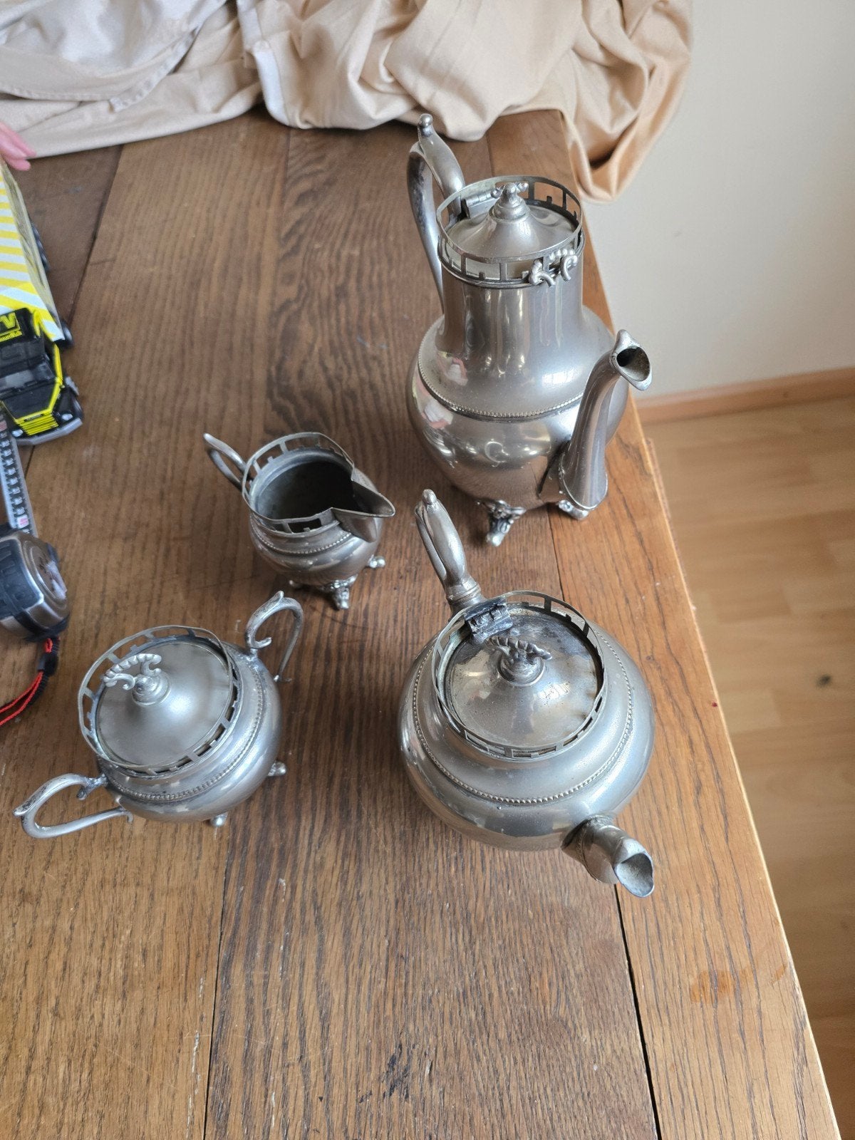 Koffie thee suiker melk kan redelijke staat kurz uit tiel, Antiek en Kunst, Antiek | Tin, Ophalen of Verzenden