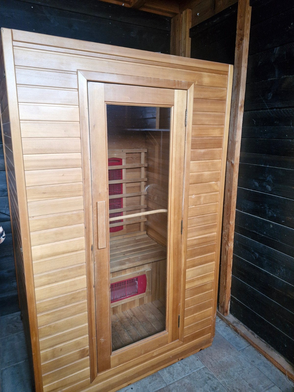 Infrarood sauna met radio en sfeerverlichting, Ophalen, Gebruikt, Infrarood, Complete sauna