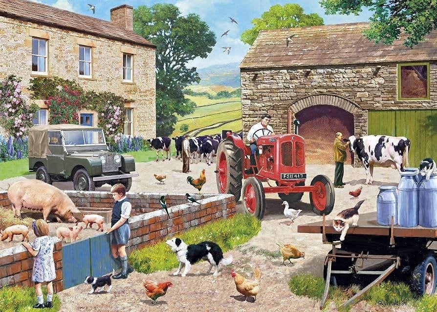 Gibsons Life on the farm 1000 stukjes, Ophalen, 500 t/m 1500 stukjes, Zo goed als nieuw, Legpuzzel