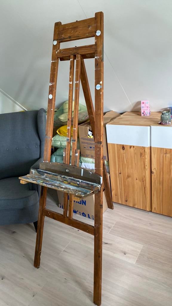 Houten schildersezel - 170 cm hoog, 50 cm breed, Ophalen, Gebruikt, Ezel