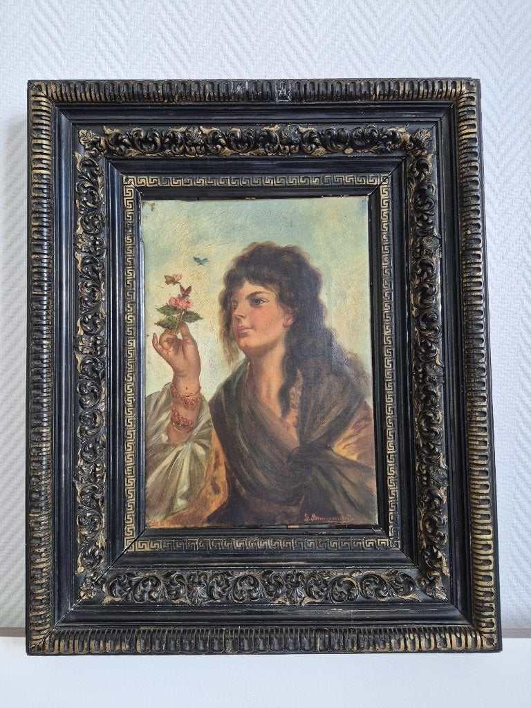 Antiek Schilderij op doek, gesigneerd, Ophalen