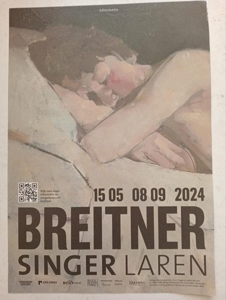 George Hendrik Breitner affiche Singer Museum Laren 2024, Ophalen of Verzenden, 1980 tot heden, Knipsel(s)