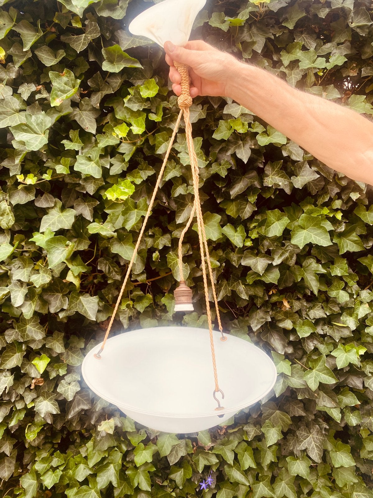 Opaline schaal lamp, Antiek en Kunst, Antiek | Lampen, Ophalen of Verzenden