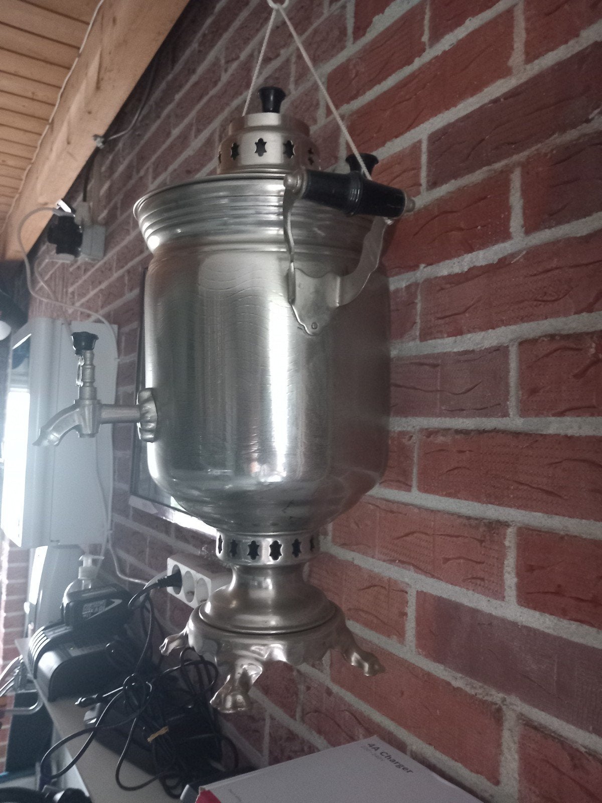 Vintage Samovar - Zilverkleurig Theewaterkoker, Ophalen