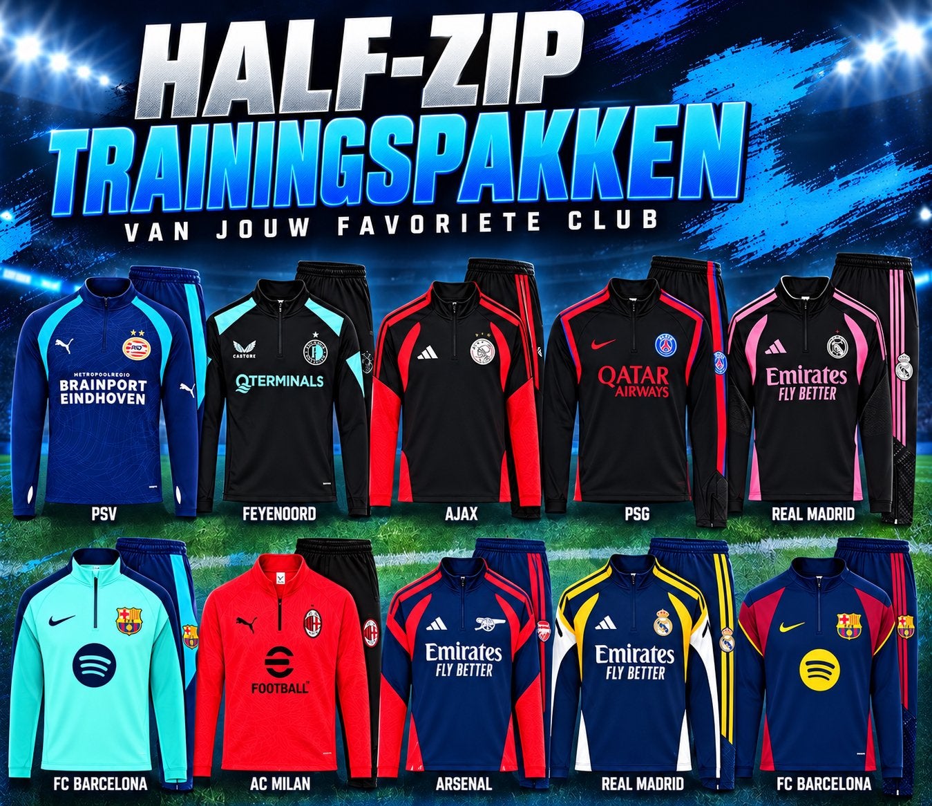 ⚽Voetbal Half-zip trainingspakken⚽, Ophalen of Verzenden, Nieuw, Trainingspak