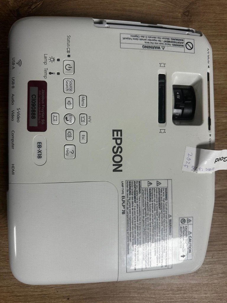 Epson EB-X18 Beamer - XGA, 3000 ANSI lumen, HDMI, Audio, Tv en Foto, Beamers, Ophalen, Gebruikt, Epson, LCD