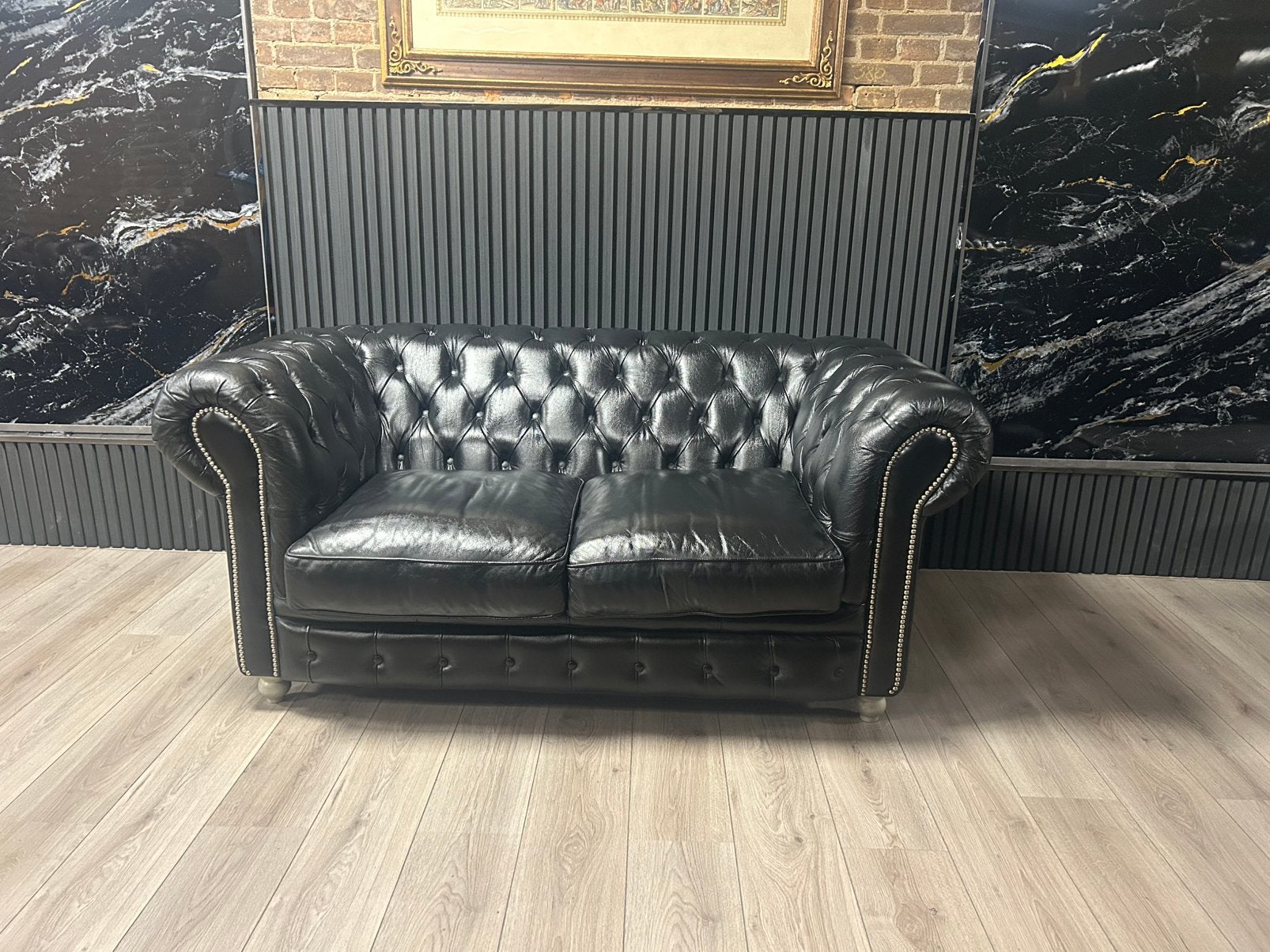 Chesterfield Lederen 2 Zits Bank !!, 150 tot 200 cm, Tweepersoons, 75 tot 100 cm, Ophalen of Verzenden