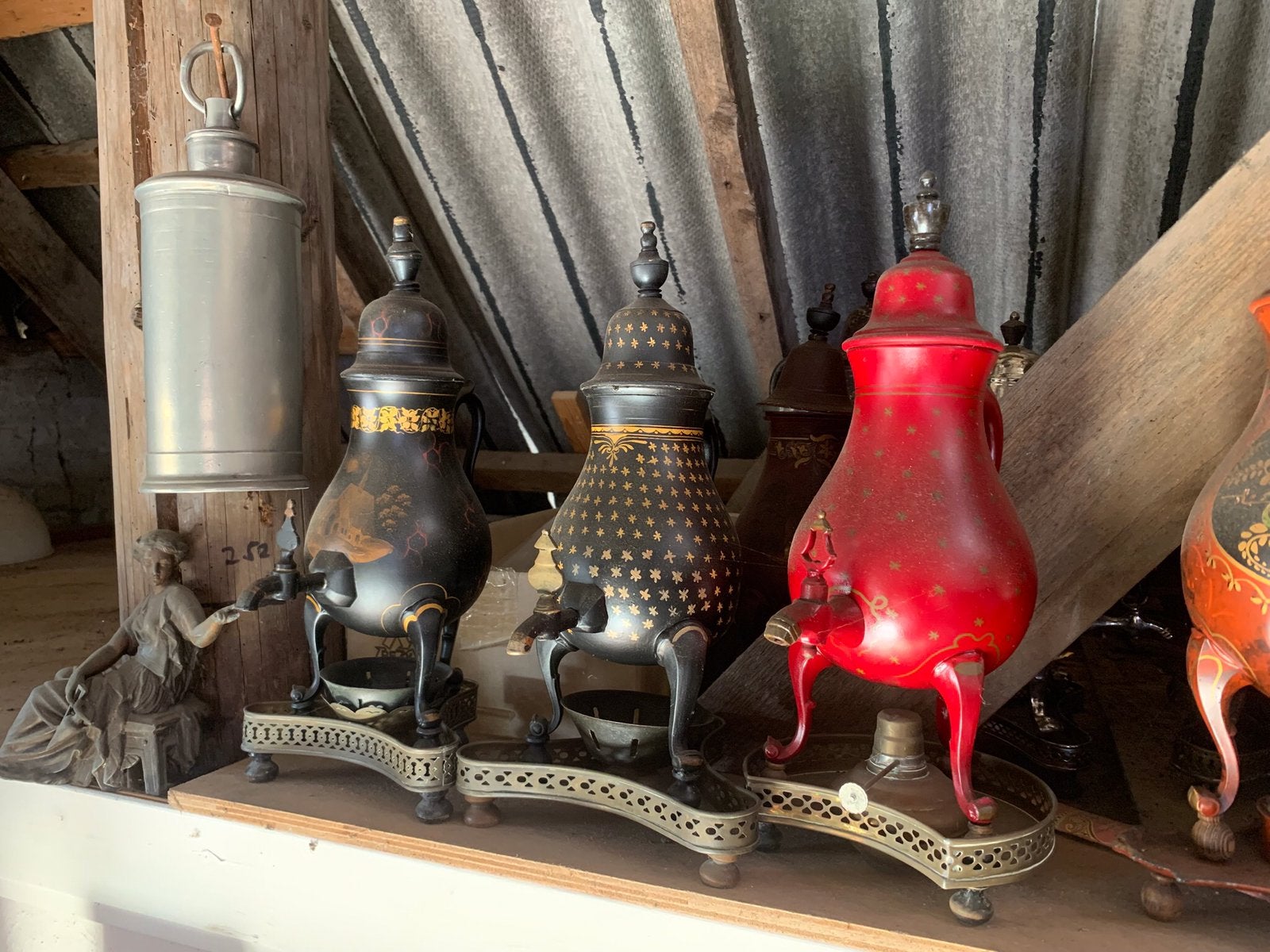 Diverse antieke tinnen kraanpotten, Antiek en Kunst, Ophalen