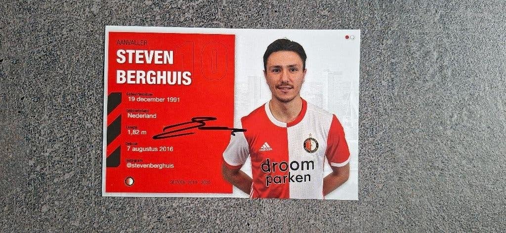 Spelerskaart met handtekening; Steven Berghuis # Feyenoord, Verzamelen, Ophalen of Verzenden, Nieuw, Feyenoord, Spelerskaart