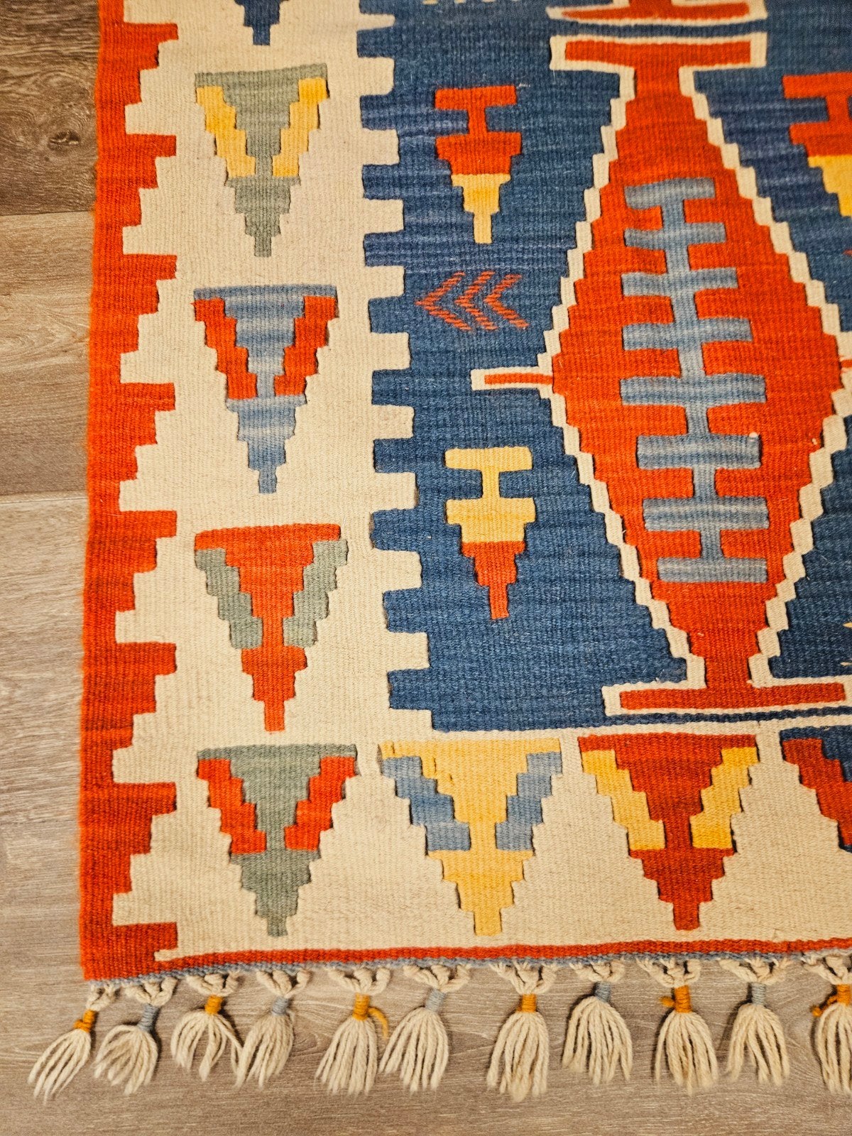 Handgeweven Kelim Tapijt. prachtige kleuren en patronen!, Huis en Inrichting, 200 cm of meer, Ophalen of Verzenden, Zo goed als nieuw