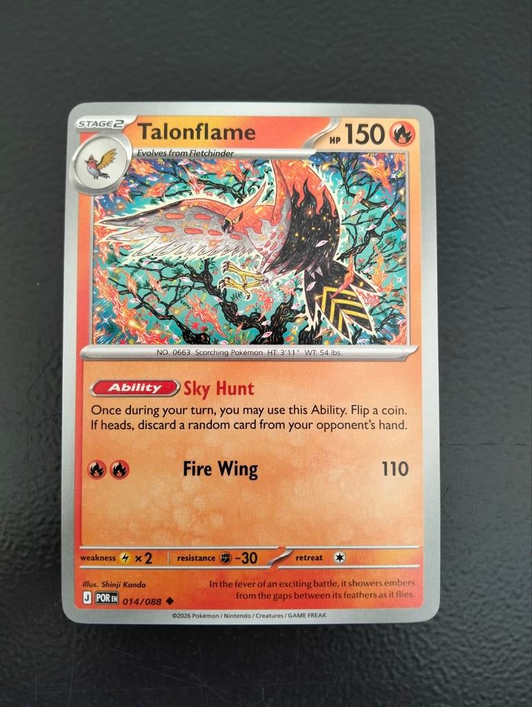 Talonflame Pokémon Kaart - Nieuwstaat, Ophalen of Verzenden, Nieuw, Losse kaart