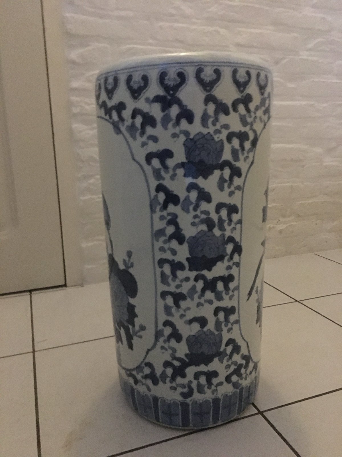 Antieke Chinese porseleinen paraplubak, blauw-wit, Ophalen of Verzenden