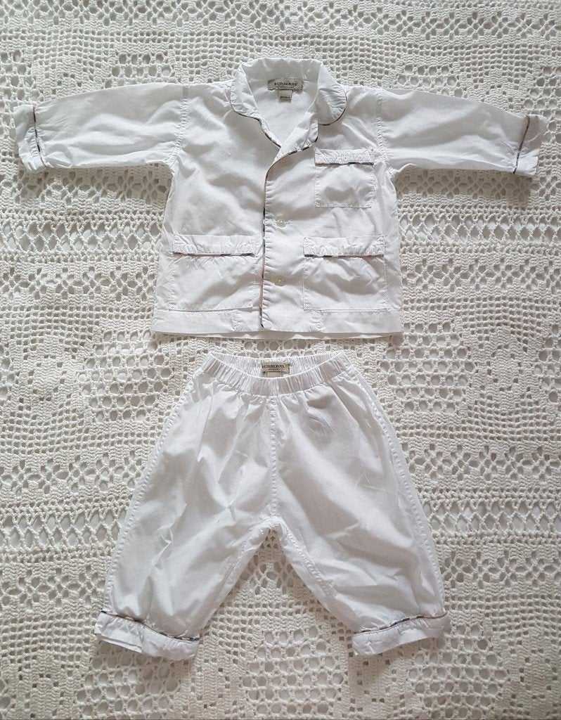 Burberry Baby pyjama wit 68, Verzenden, Jongetje of Meisje, Nacht- of Onderkleding