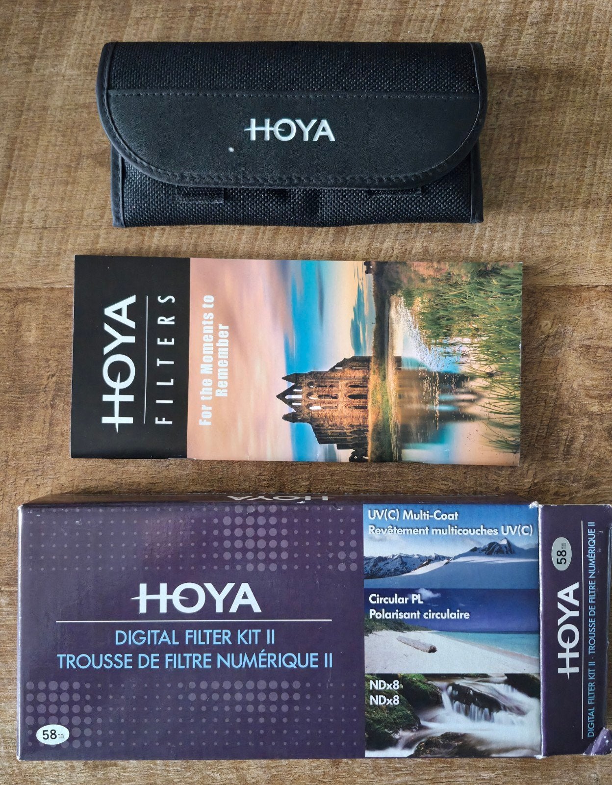 Hoya Digital Filter Kit II (58mm) - UV(C), CPL, NDx8, Multi-coating, Zo goed als nieuw, 50 tot 60 mm, Hoya