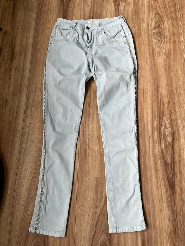 Jewelly broek maat M/38 lichtblauw, Maat 38/40 (M), Blauw, Ophalen of Verzenden, Zo goed als nieuw