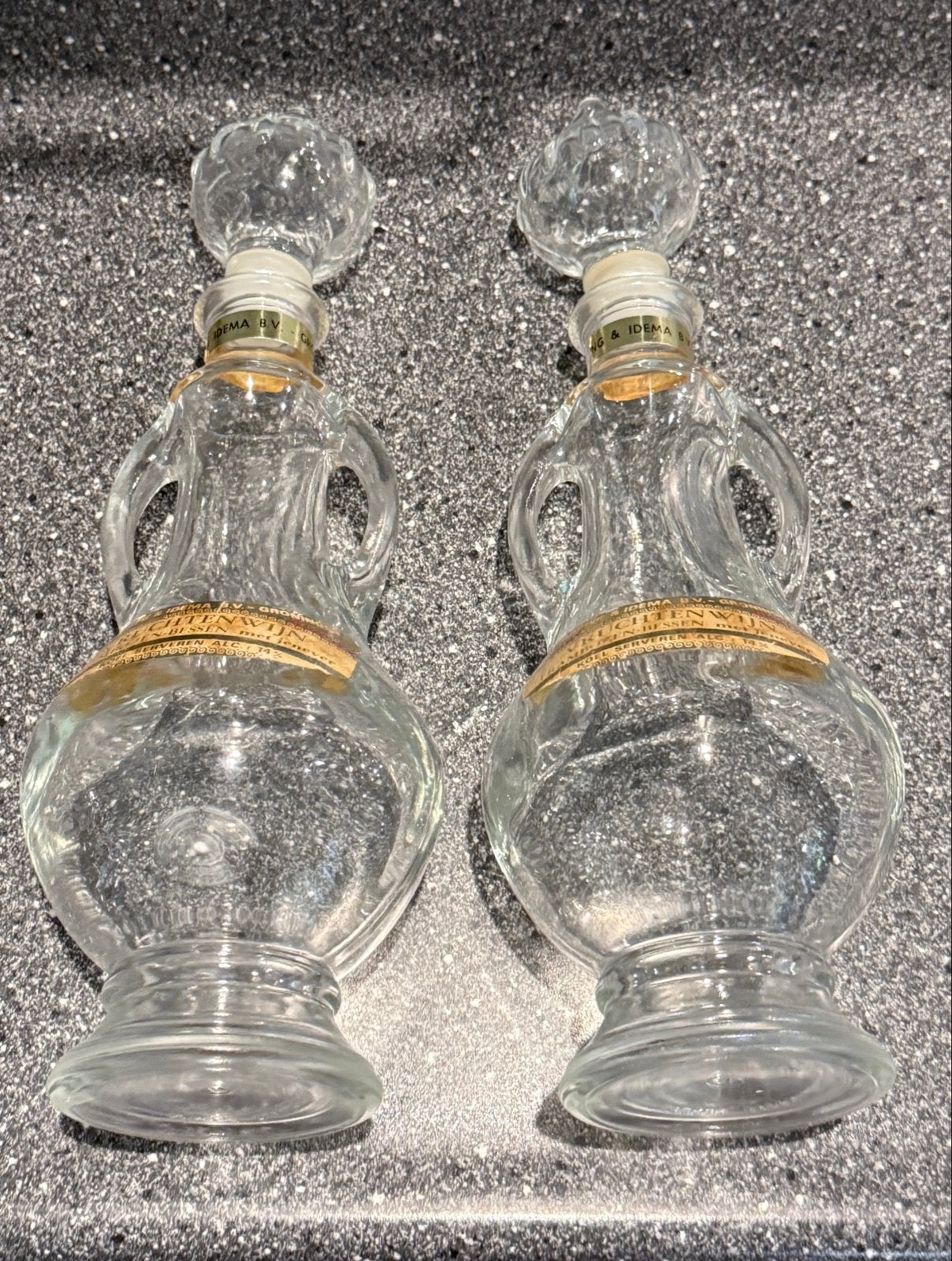 Set van 2 Antieke Woldring & Idema Vruchtenwijn Karaffen, Ophalen of Verzenden
