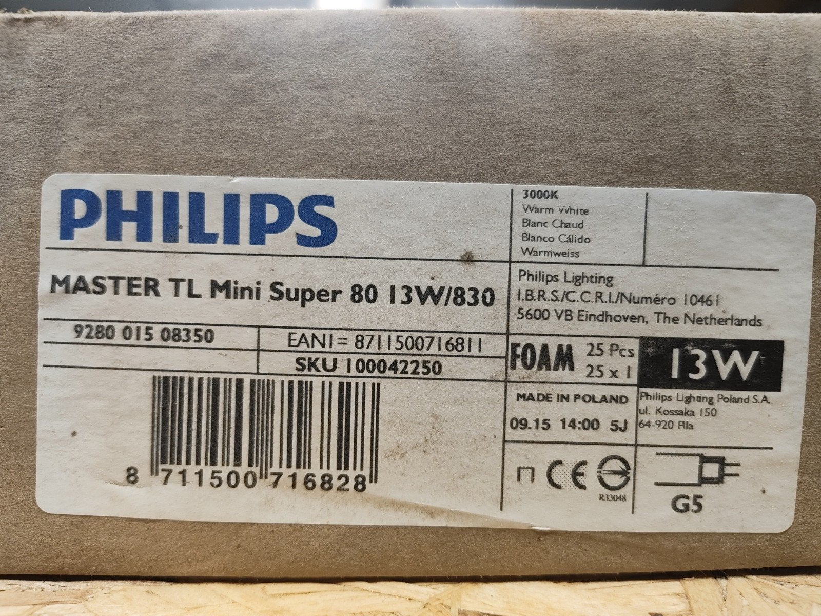Philips master tl mini super 80 13w, Ophalen