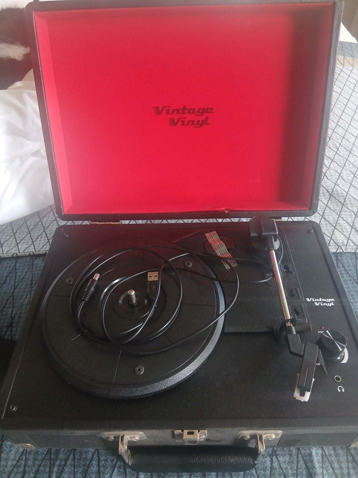 Vintage Vinyl Platenspeler Koffer Model, Audio, Tv en Foto, Platenspelers, Overige merken, Gebruikt, Ophalen of Verzenden, USB-aansluiting