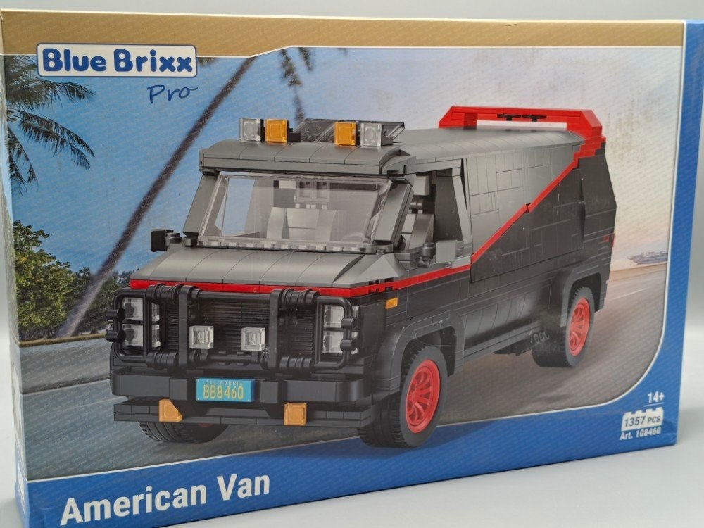 Blue Brixx 1:18 GMC A-Team Van | Bouwset 1357 stukjes - NEW, Overige merken, Auto, Blue Brixx Pro, Nieuw