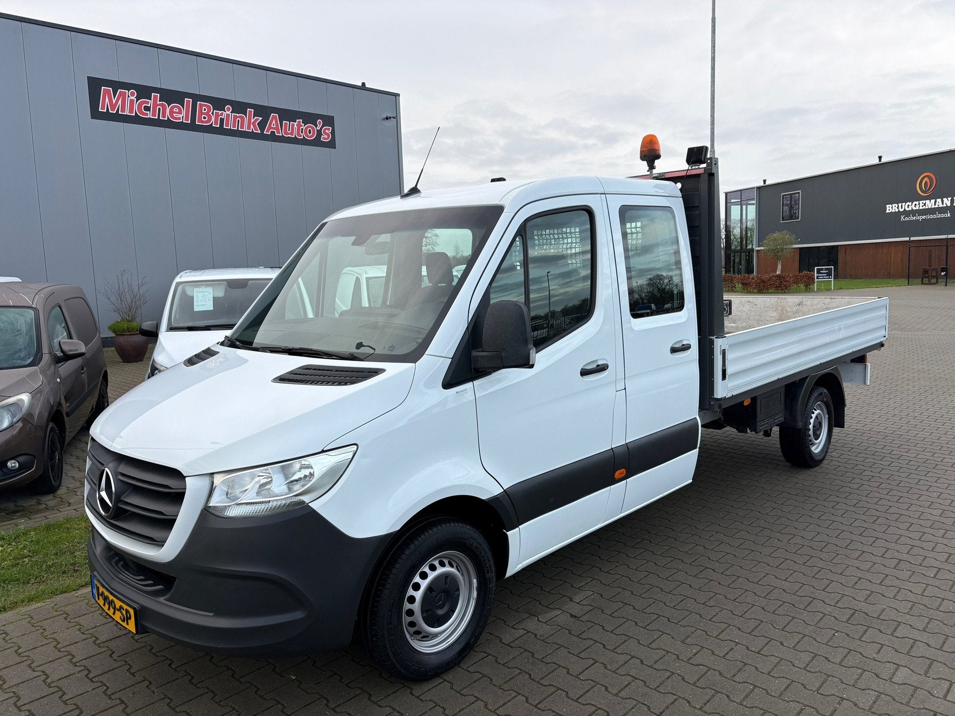Mercedes-Benz Sprinter 314 CDI 432 Pick up Dubbele Cabine, Auto's, Bestelauto's, Wit, Bedrijf, Diesel, 6 stoelen
