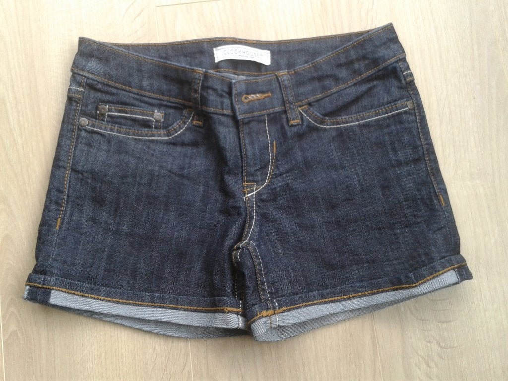 Blauwe korte spijkerbroek, Clockhouse, maat 34, Blauw, Ophalen of Verzenden, Zo goed als nieuw, W30 - W32 (confectie 38/40)
