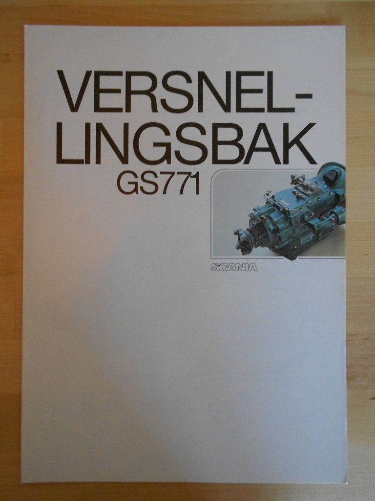 Scania GS771 Versnellingsbak Brochure 1989, Verzenden, Zo goed als nieuw, Overige merken, Scania