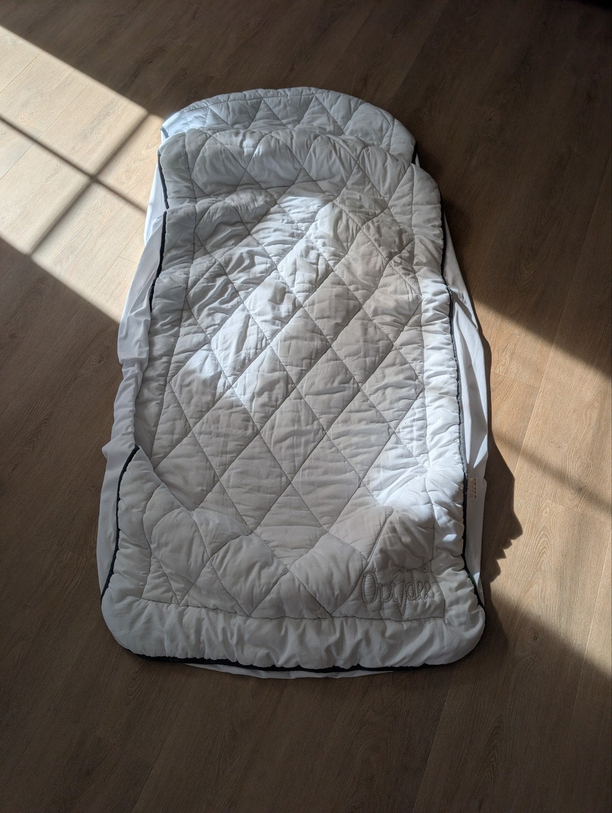 Optidee matras beschermer 1 persoons, Ophalen of Verzenden, Zo goed als nieuw, Eenpersoons, Wit