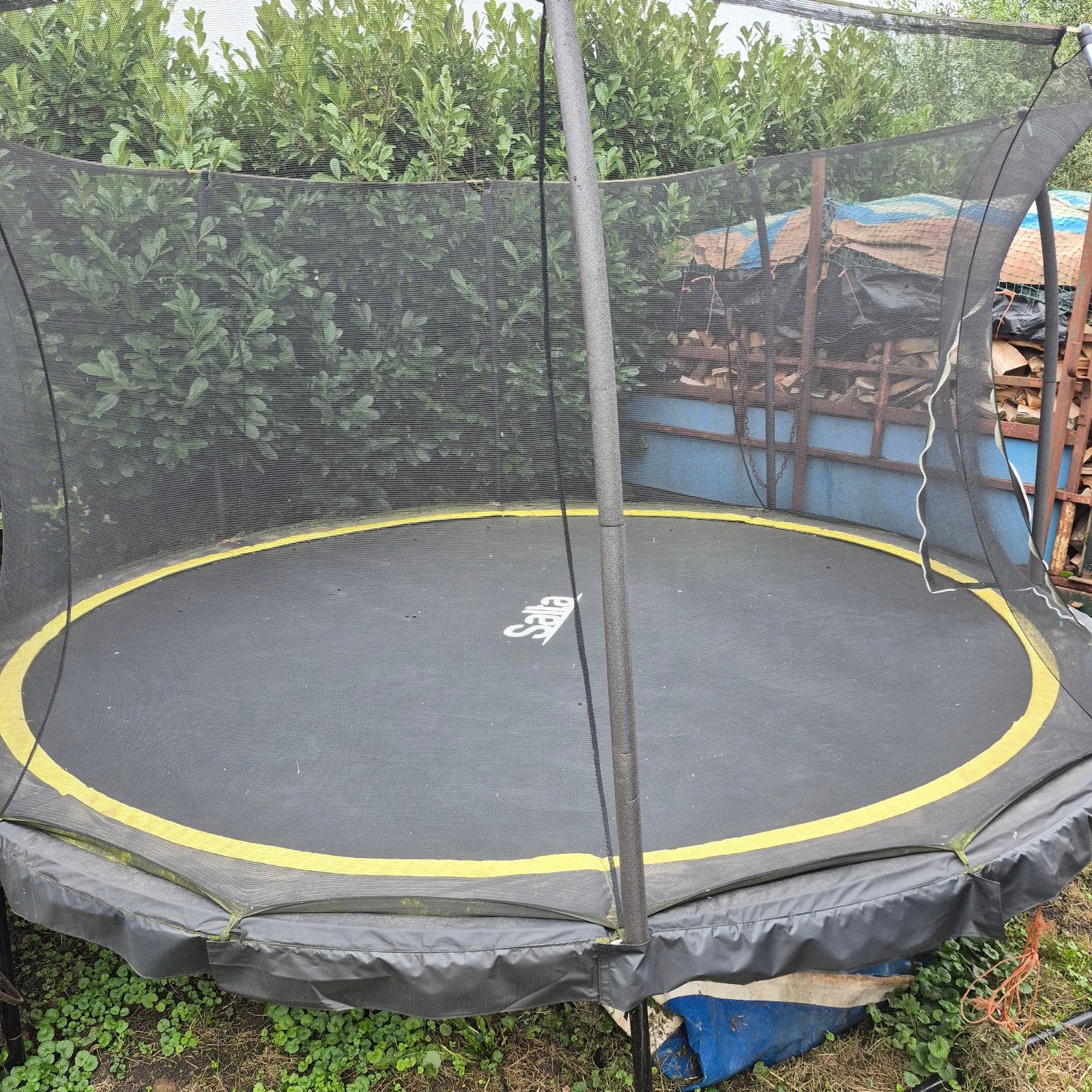 Salta trampoline met veiligheidsnet, ankers en trapje, Ophalen, Zo goed als nieuw