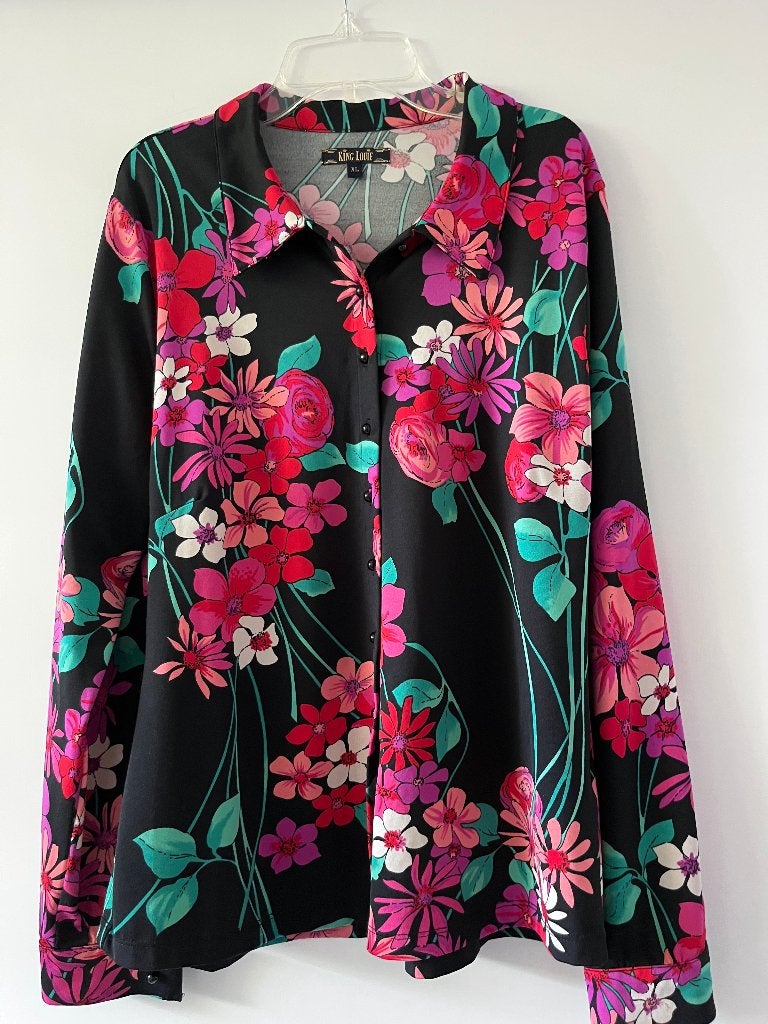 blouse King Louie XL (40-42), Kleding | Dames, Verzenden, Zwart, Maat 42/44 (L), King Louie