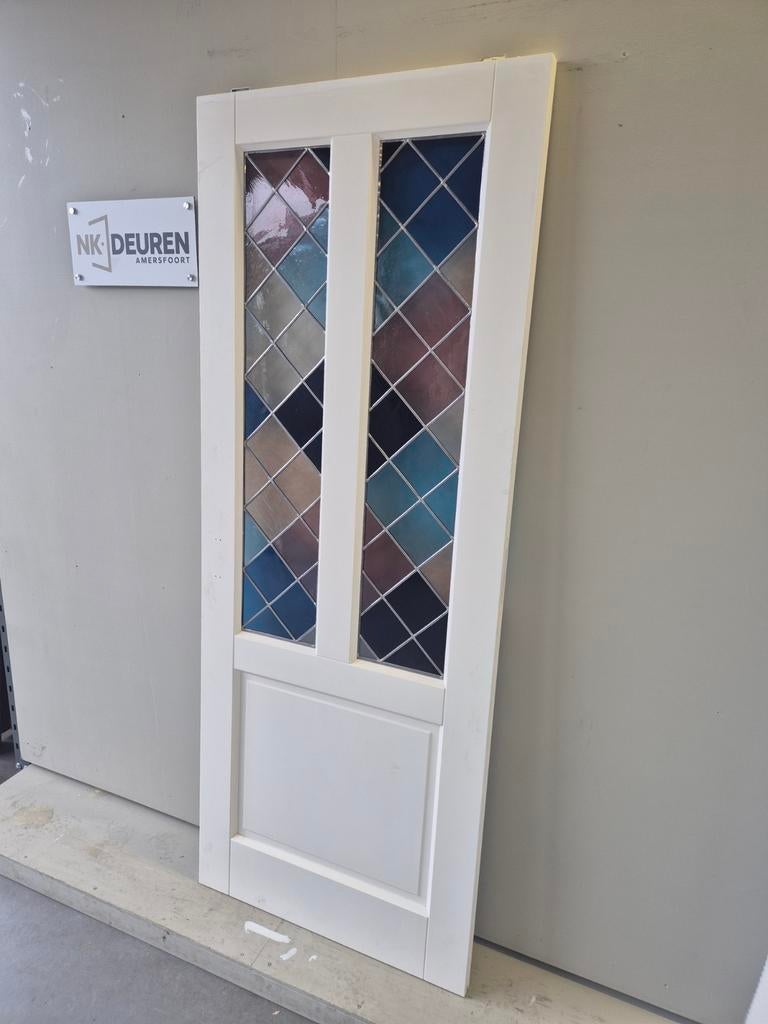 2 x Glas in lood deuren (78x201,5) Stomp Z.G.A.N, Ophalen, Glas, Binnendeur, 200 tot 215 cm