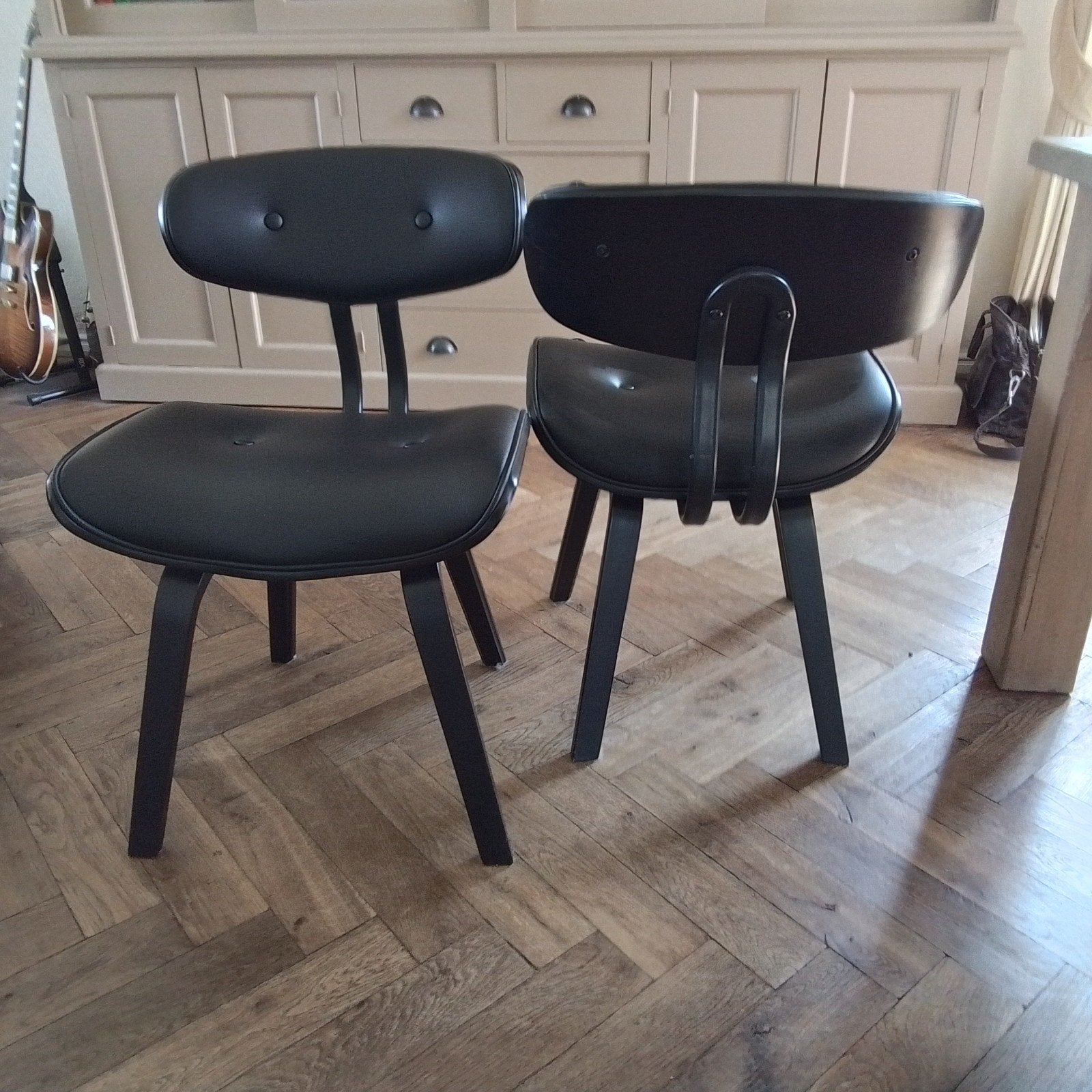 DUTCHBONE BLACKWOOD EETKAMERSTOELEN,  SET 6 STUKS, ZWART, Ophalen, Zwart