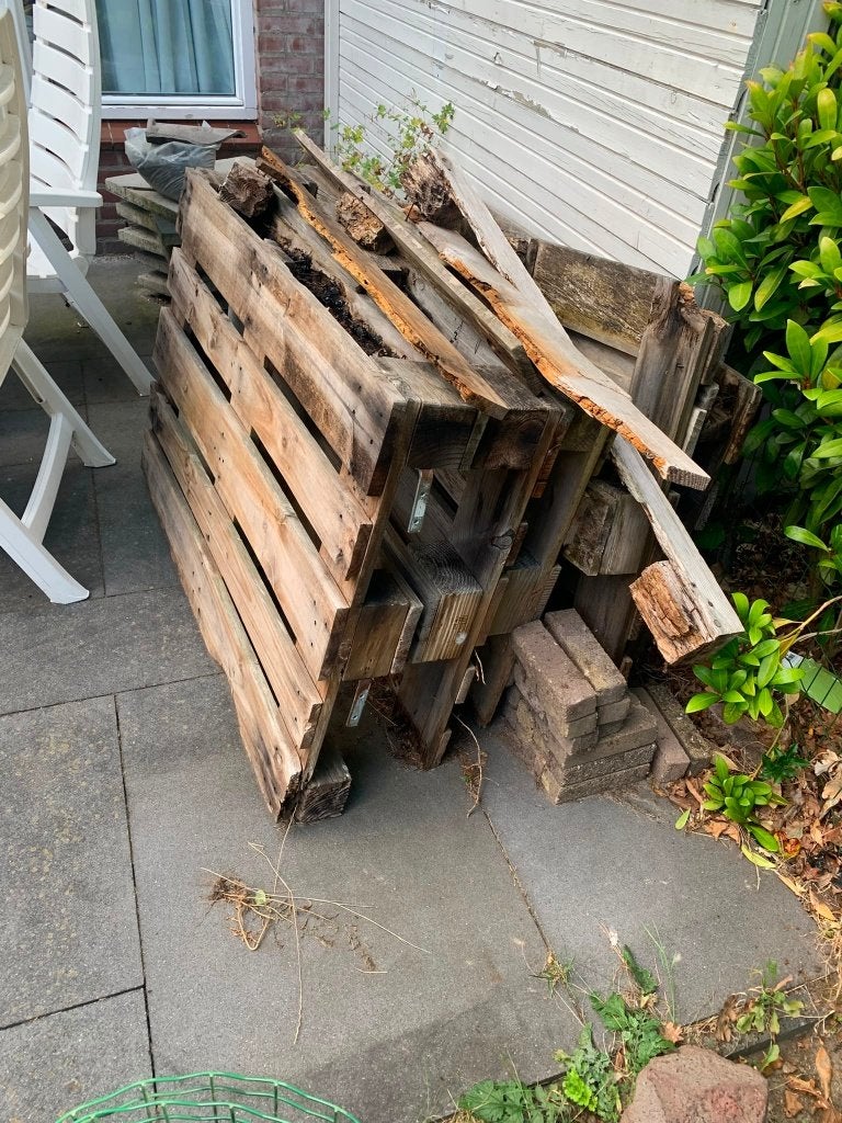 5 Gebruikte pallets, Minder dan 3 m³, Ophalen, Blokken