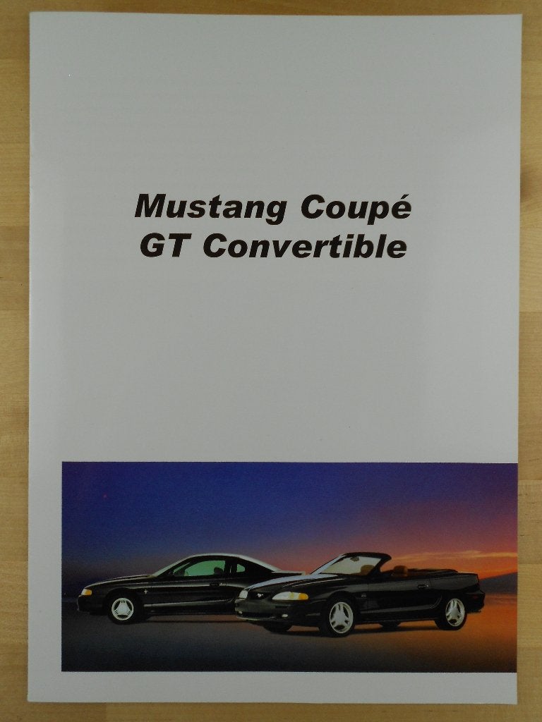 Ford Mustang Brochure 1995 – Coupe & GT Convertible Hessing, Ford, Verzenden, Zo goed als nieuw, Ford
